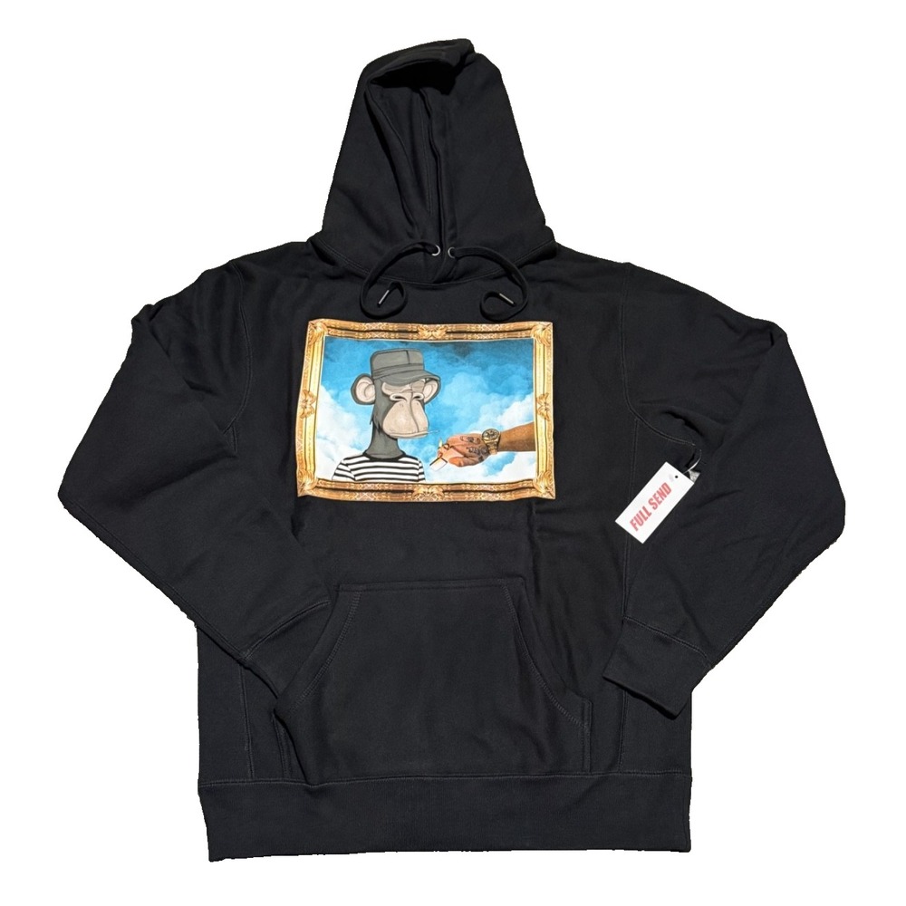 NWT Full‎ Send Nelk Bored Ape Hoodie Sweatshirt Smoking Monkey Yacht Club Size S